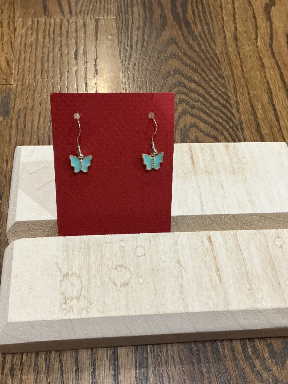Blue butterfly earrings